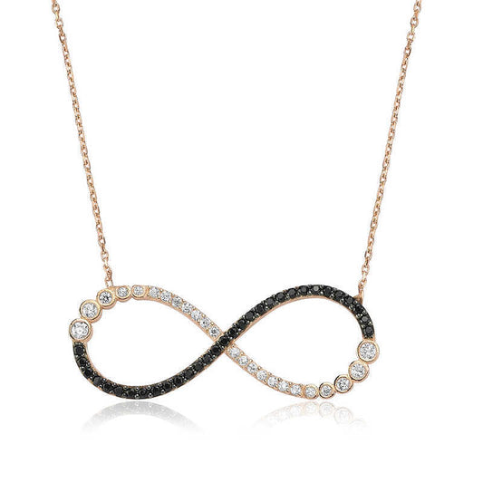 Silver Rose Infinity Necklace