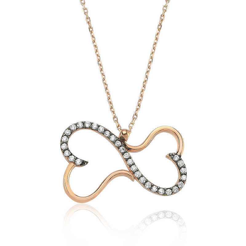 Silver Rose Infinity Necklace