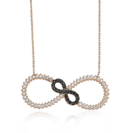 Silver Rose Infinity Necklace