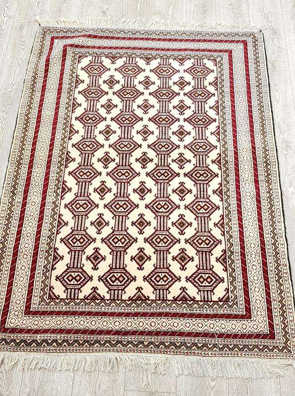 Persian Khorasan Rug Iran Turkmen Hand Woven Weft Silk     | 166cm x 127cm