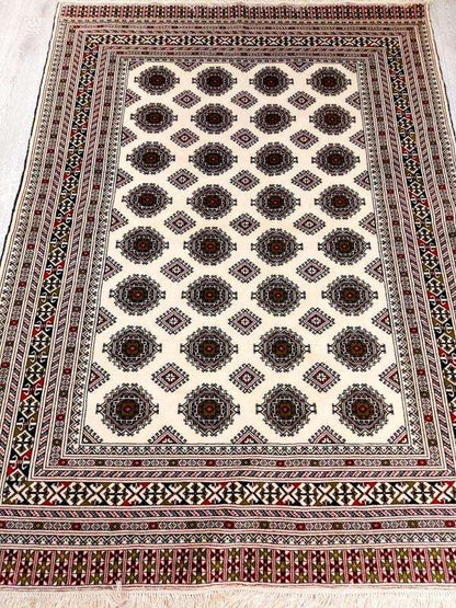 Persian Khorasan Rug Iran Turkmen Hand Woven Weft Silk     | 189cm x 138cm