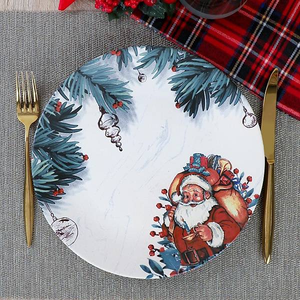 Santa Service Ceramic Plate 26 Cm