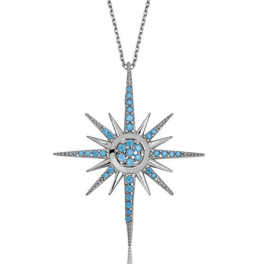 Silver Polar Star  Necklace