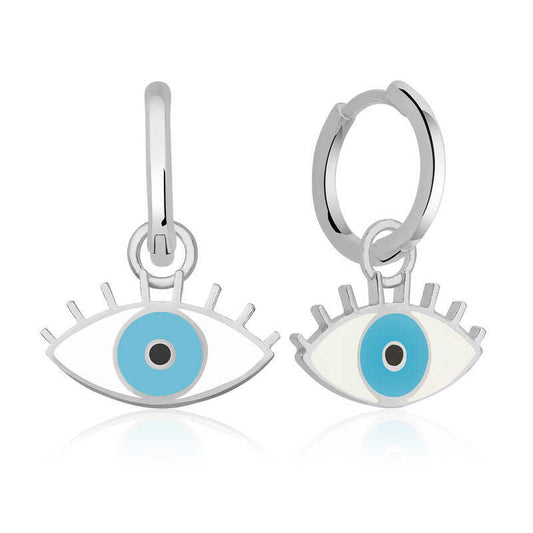 Silver Blue Eye Earrings