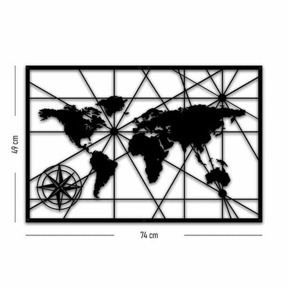 World Map Metal Wall Art