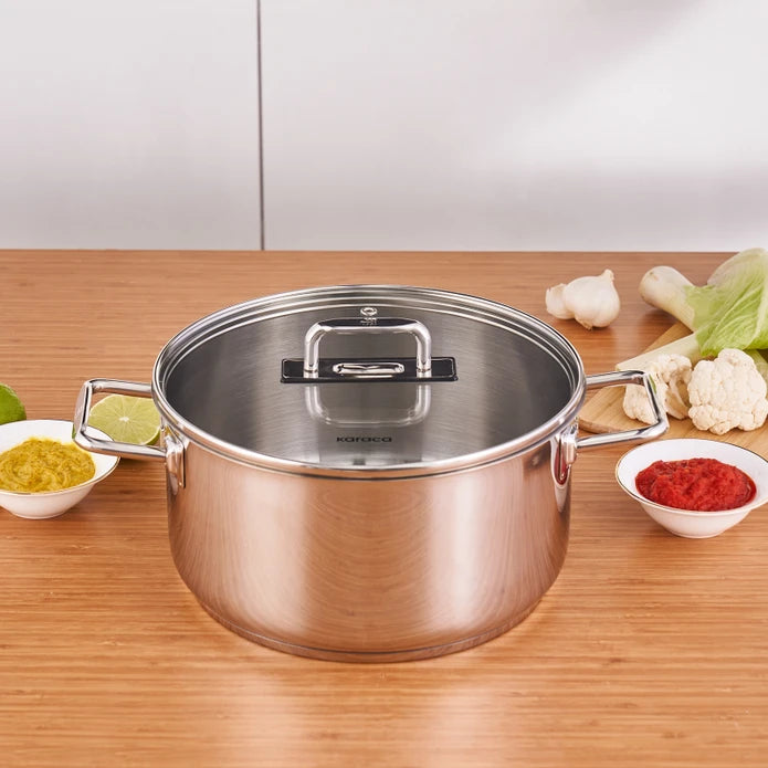 Grace Induction Base Steel Pot 24 cm 5.5 Lt