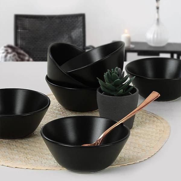 Matte Black Soup Bowl 14 Cm 6 Pieces