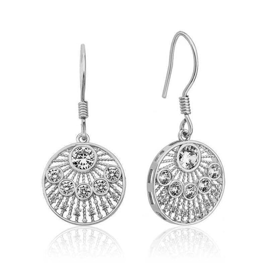 Silver Ethnic Patterned Earrings