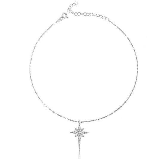 Silver Pole Star Anklet