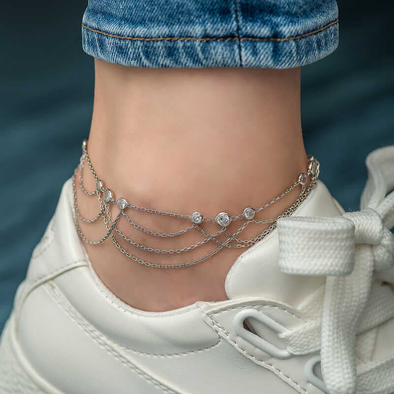 Silver Anklet  |  Double Stranded