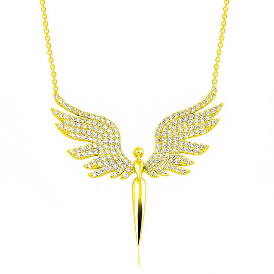 Silver Gold Angel Necklace