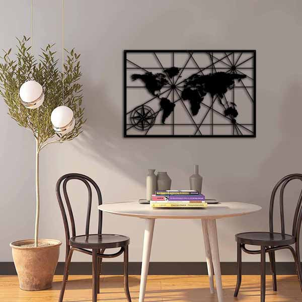 World Map Metal Wall Art