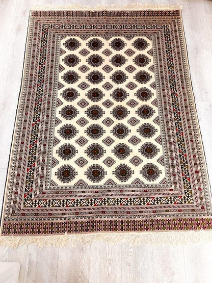 Persian Khorasan Rug Iran Turkmen Handwoven Weft Silk     | 189cm x 138cm