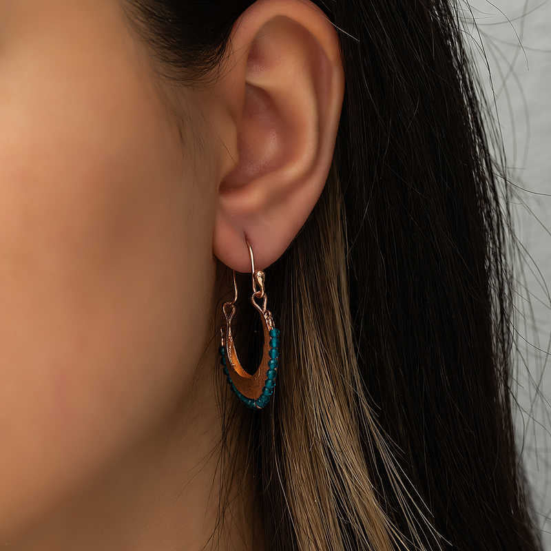 Silver Turquoise Stone Earrings