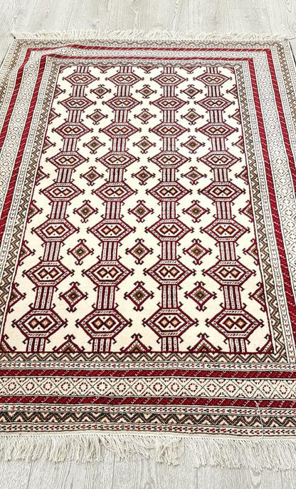 Persian Khorasan Rug Iran Turkmen Handwoven Weft Silk     | 166cm x 127cm