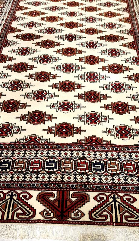 Persian Khorasan Rug Iran Turkmen Handwoven Weft Silk     | 205cm x 133cm