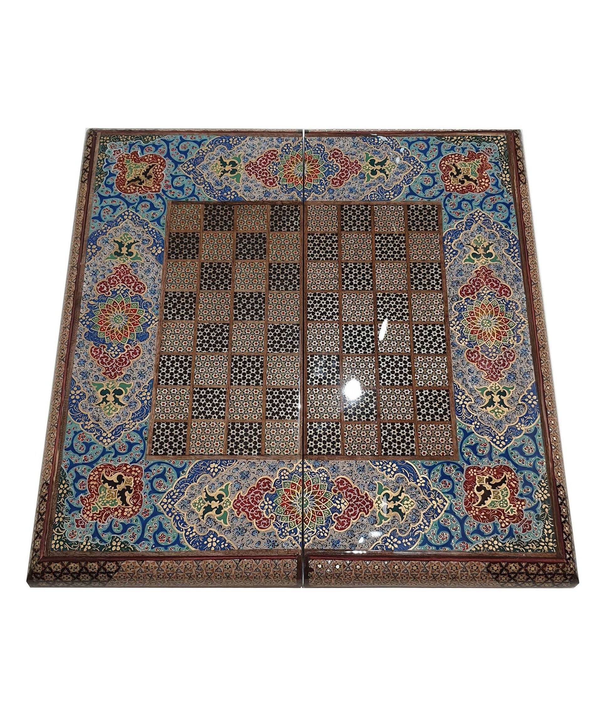 Handwork of Iran Luks Hatem Backgammon and Chess Set