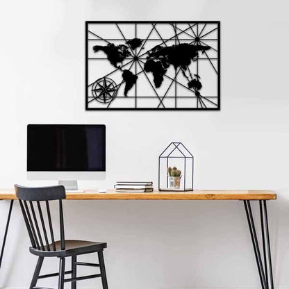 World Map Metal Wall Art