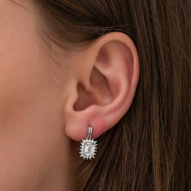 Silver Emerald Earring