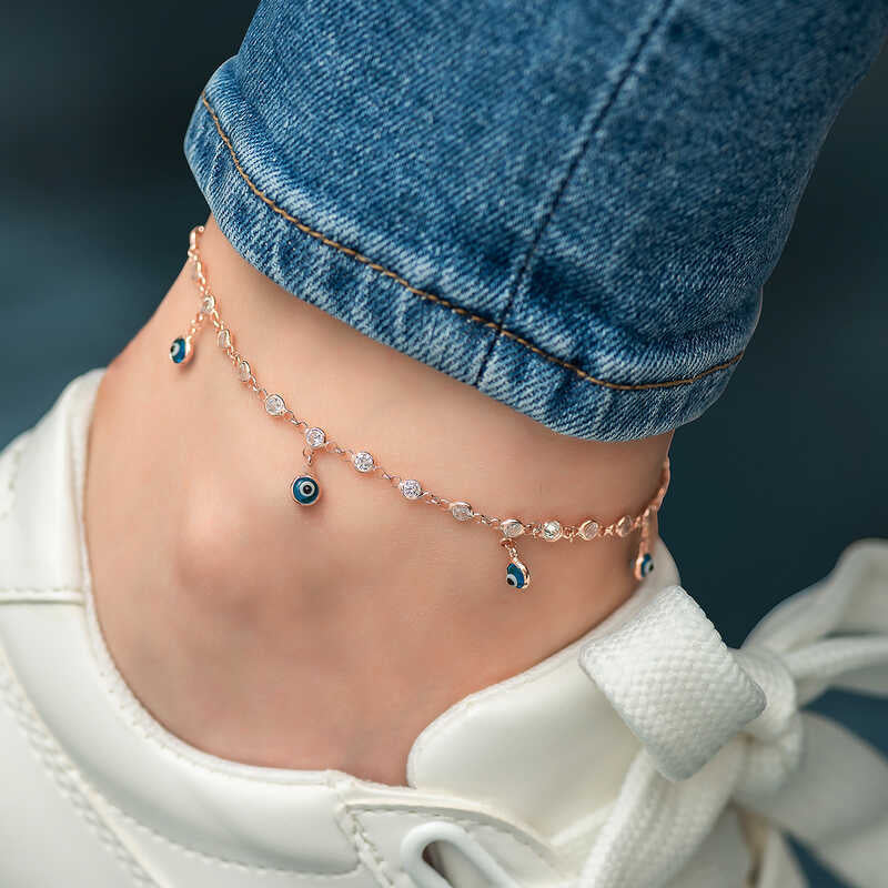 Silver Rose Anklet