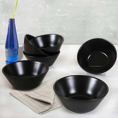 Matte Black Soup Bowl 14 Cm 6 Pieces