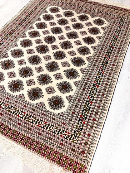 Persian Khorasan Rug Iran Turkmen Handwoven Weft Silk     | 189cm x 138cm