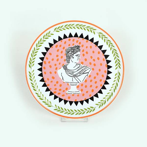 Mythological Design Service Ceramic Plates 25 cm 6 Pieces