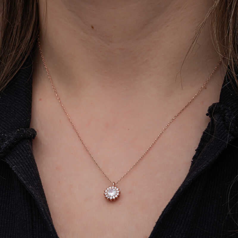 Silver Star Baguette Stone Necklace