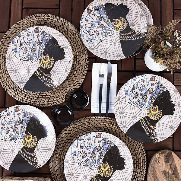 Traditional Patterns Service Ceramic Plate 26 Cm 6 Pieces