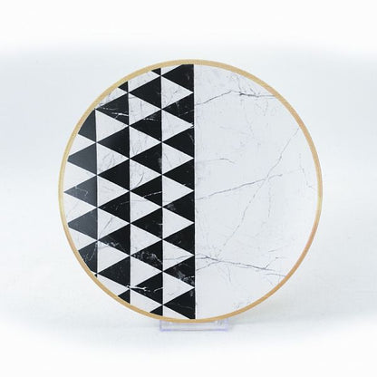 Geometrical Service Ceramic Plate 25 Cm 4 Pieces