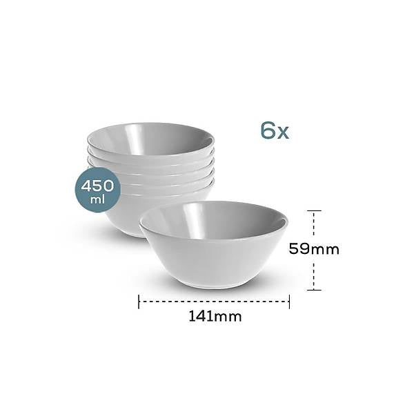 Matte Black Soup Bowl 14 Cm 6 Pieces