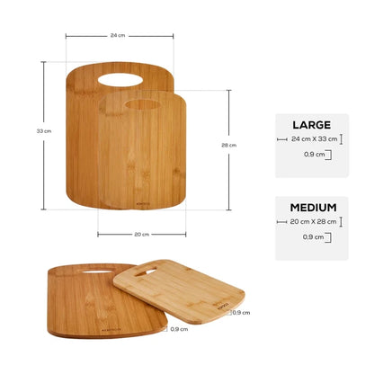 2 Pieces Bamboo Cutting Board