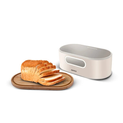 Stream 2in1 Bread Box Cutting Board Cream