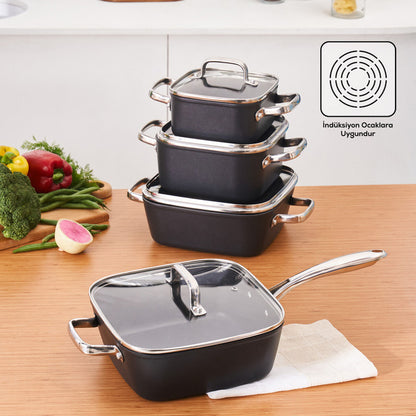 Biodiamond Quattro Induction Base 8 Piece Cookware Set