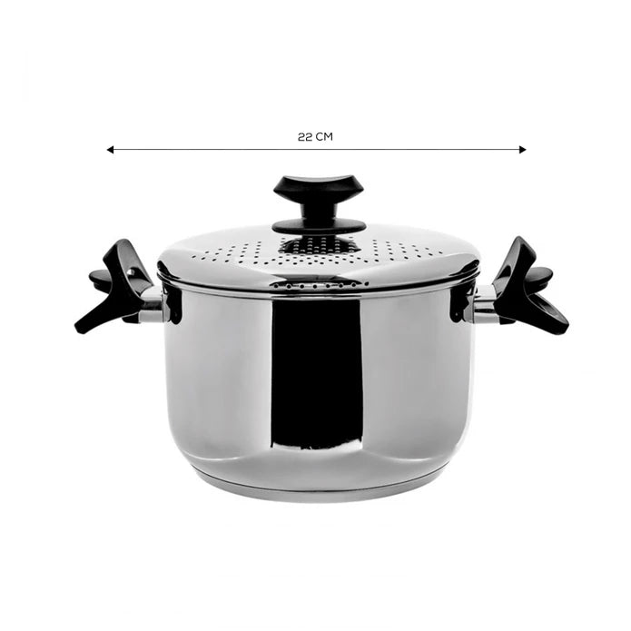 Steel Pasta Pot with Induction Base