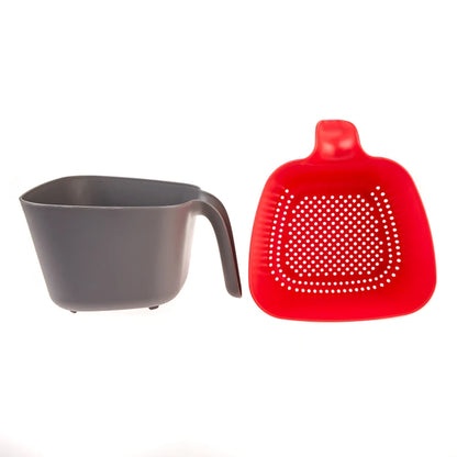 Nell Gray Red 2 Piece Strainer