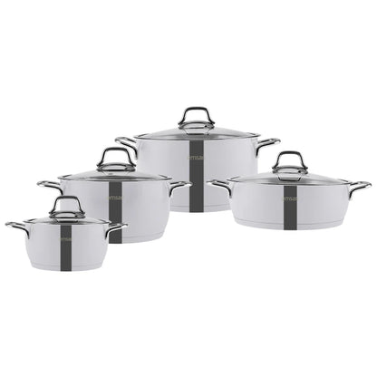 Valeria 8 Piece Steel Cookware Set