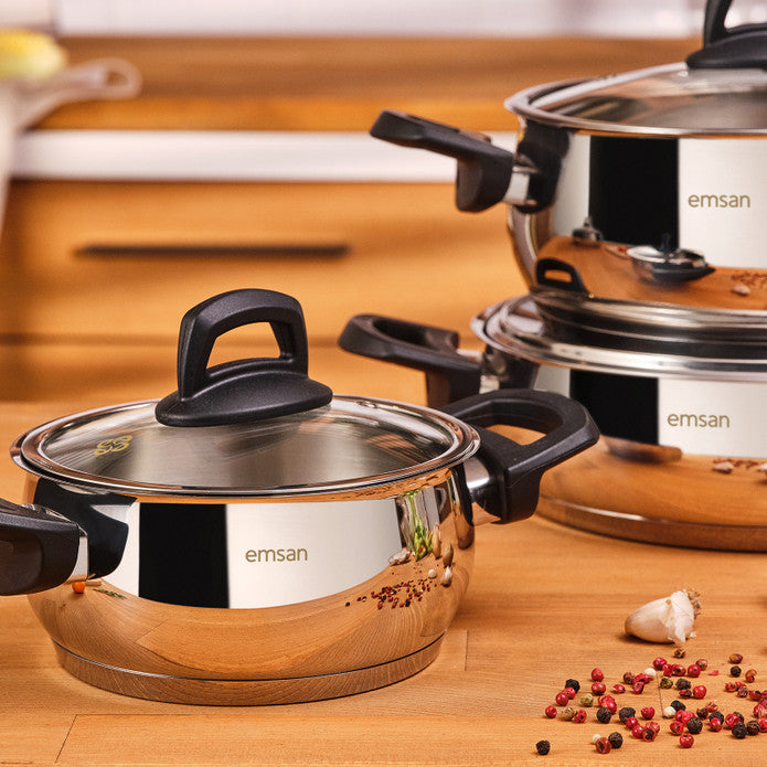 Aren 8 Piece Cookware Set Steel